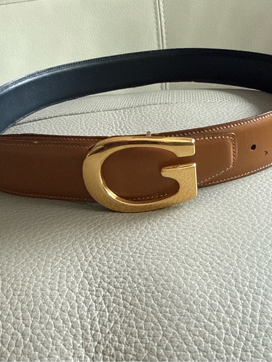 Gucci Accessories - Gucci Brown and Black Leather Belt with Gold G Buckle